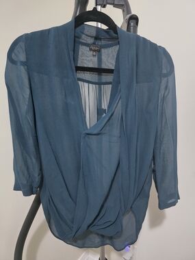 Babaton Draped V-Neck Blouse - Lush